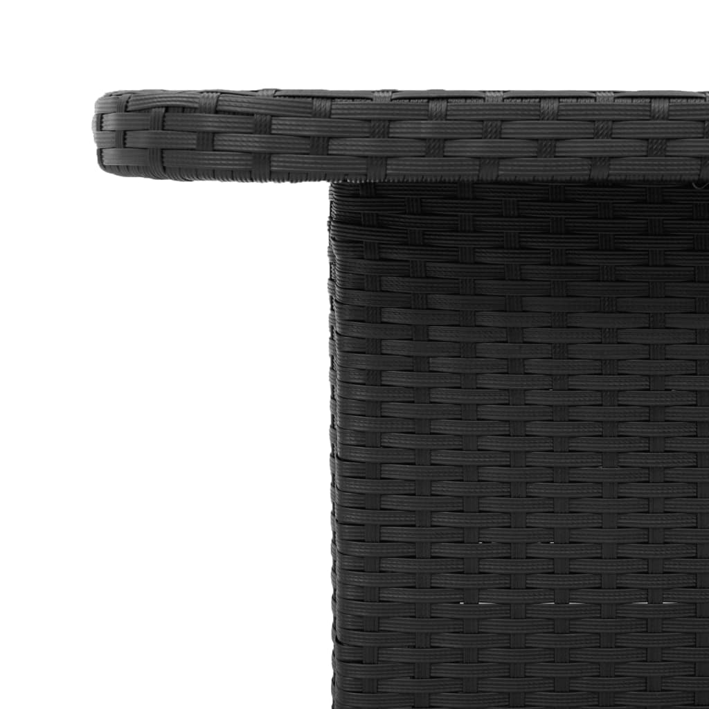 vidaXL Stół ogrodowy, czarny, 90x55x71 cm, polirattan i akacja
