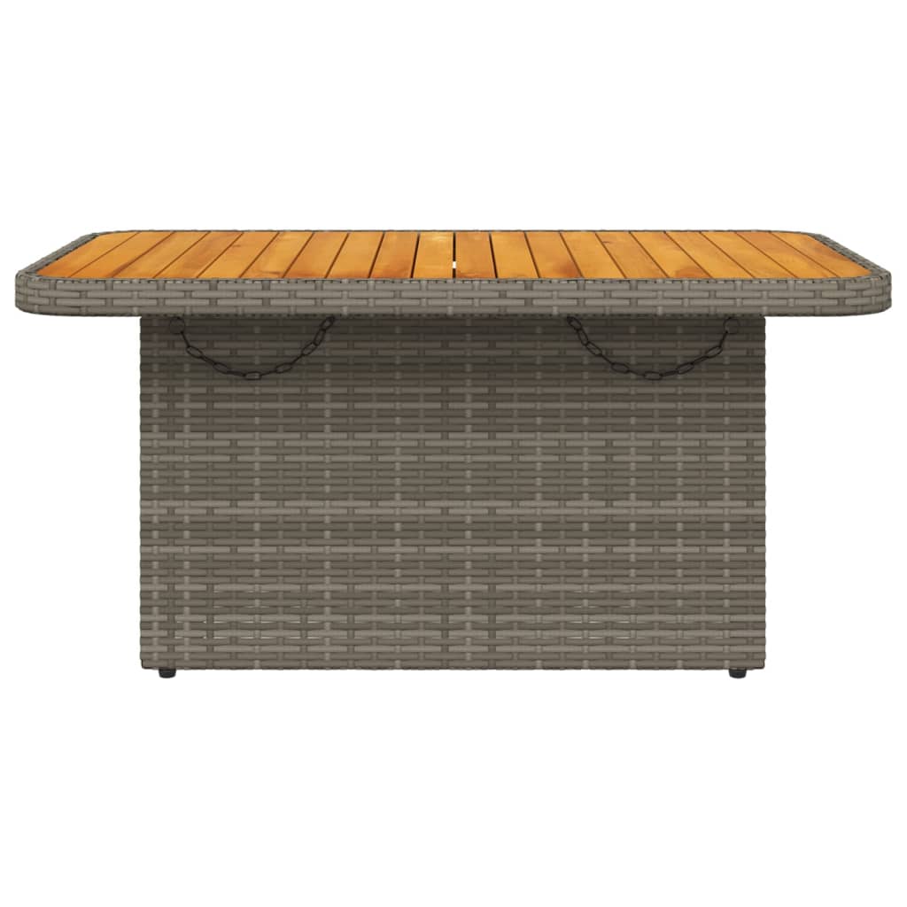 vidaXL Stół ogrodowy, szary, 90x55x71 cm, polirattan i drewno akacjowe