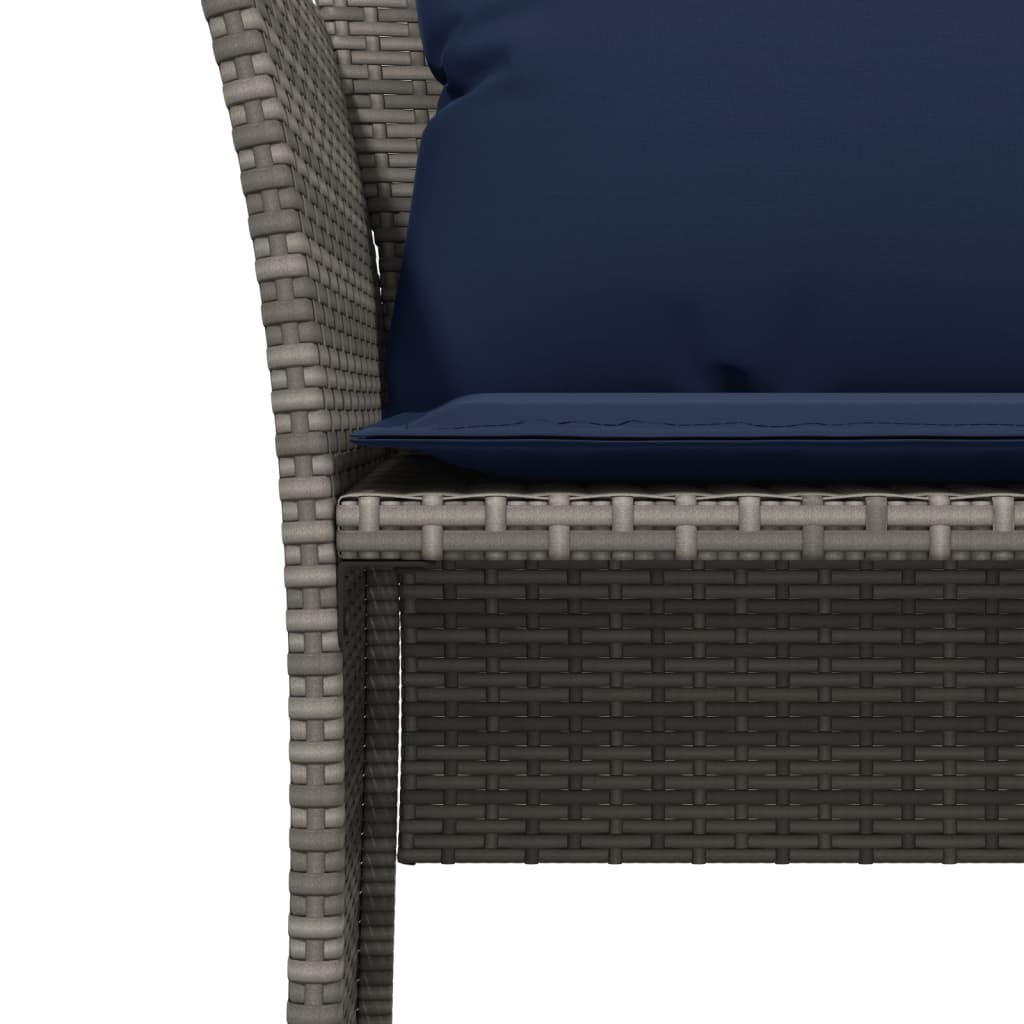 vidaXL Krzesło ogrodowe z podnóżkiem, szare, polirattan