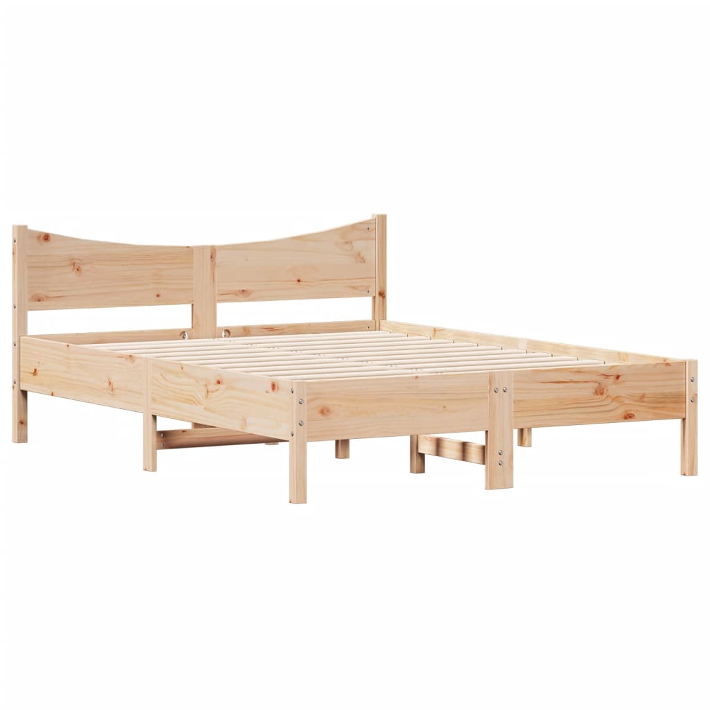 vidaXL Rama łóżka bez materaca, 140x200 cm, lite drewno sosnowe
