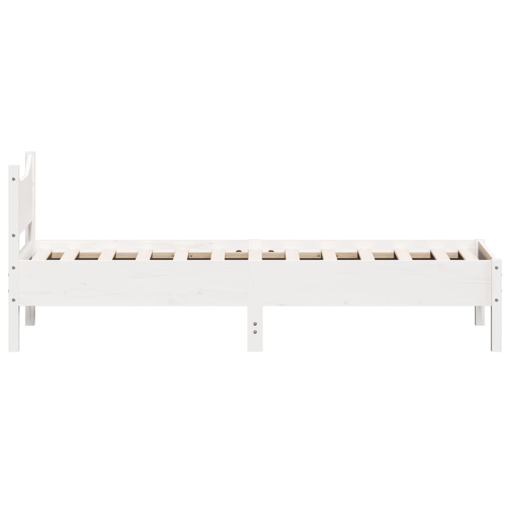 vidaXL Rama łóżka bez materaca, biała, 90x200 cm, lite drewno sosnowe