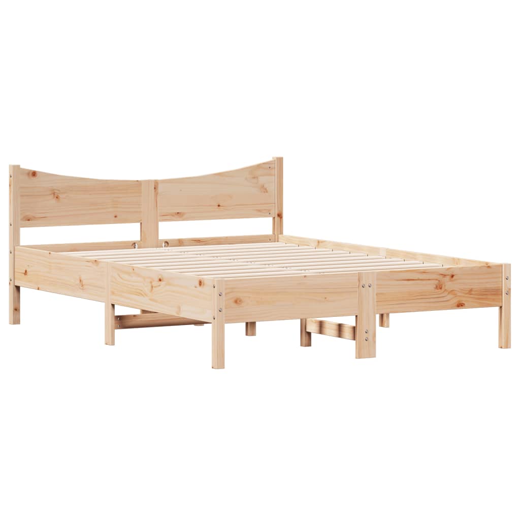 vidaXL Rama łóżka bez materaca, 140x190 cm, lite drewno sosnowe