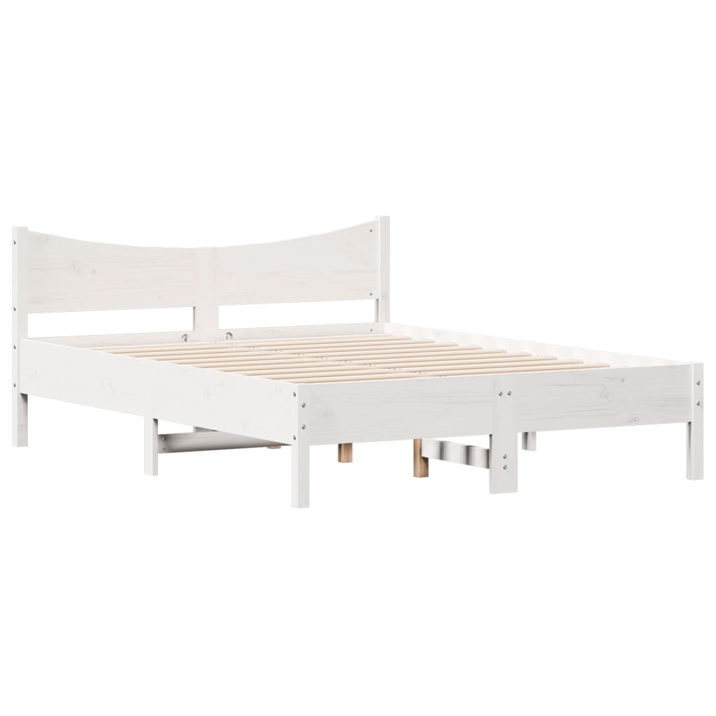 vidaXL Rama łóżka bez materaca, biała, 120x190 cm, lite drewno sosnowe
