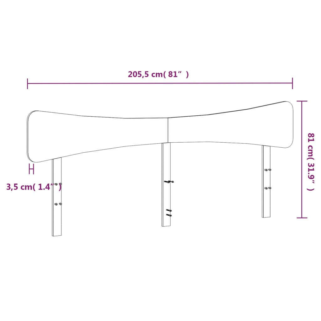 vidaXL Wezgłowie do łóżka, białe, 200 cm, lite drewno sosnowe