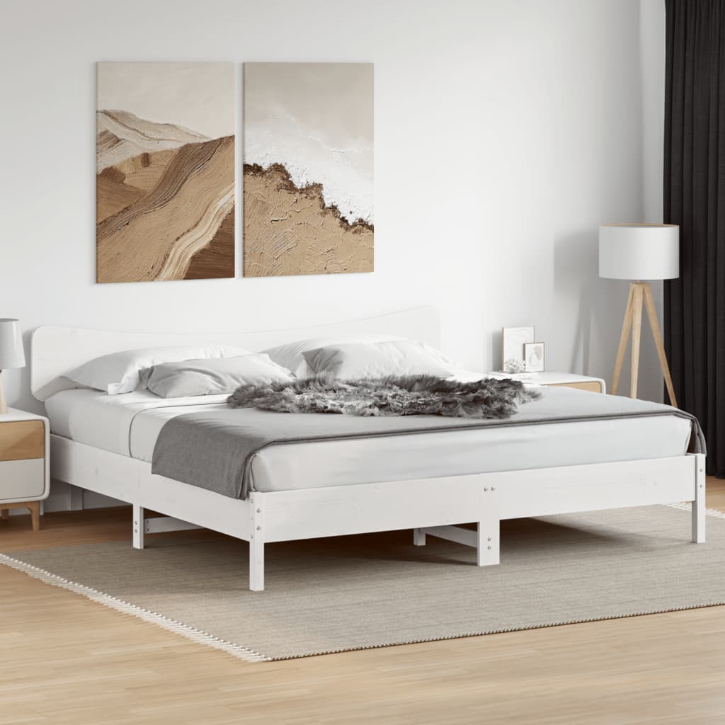 vidaXL Wezgłowie do łóżka, białe, 180 cm, lite drewno sosnowe
