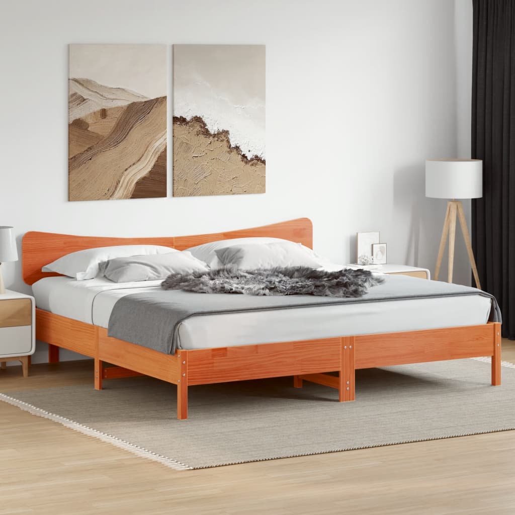 vidaXL Wezgłowie do łóżka, woskowy brąz, 180 cm, lite drewno sosnowe
