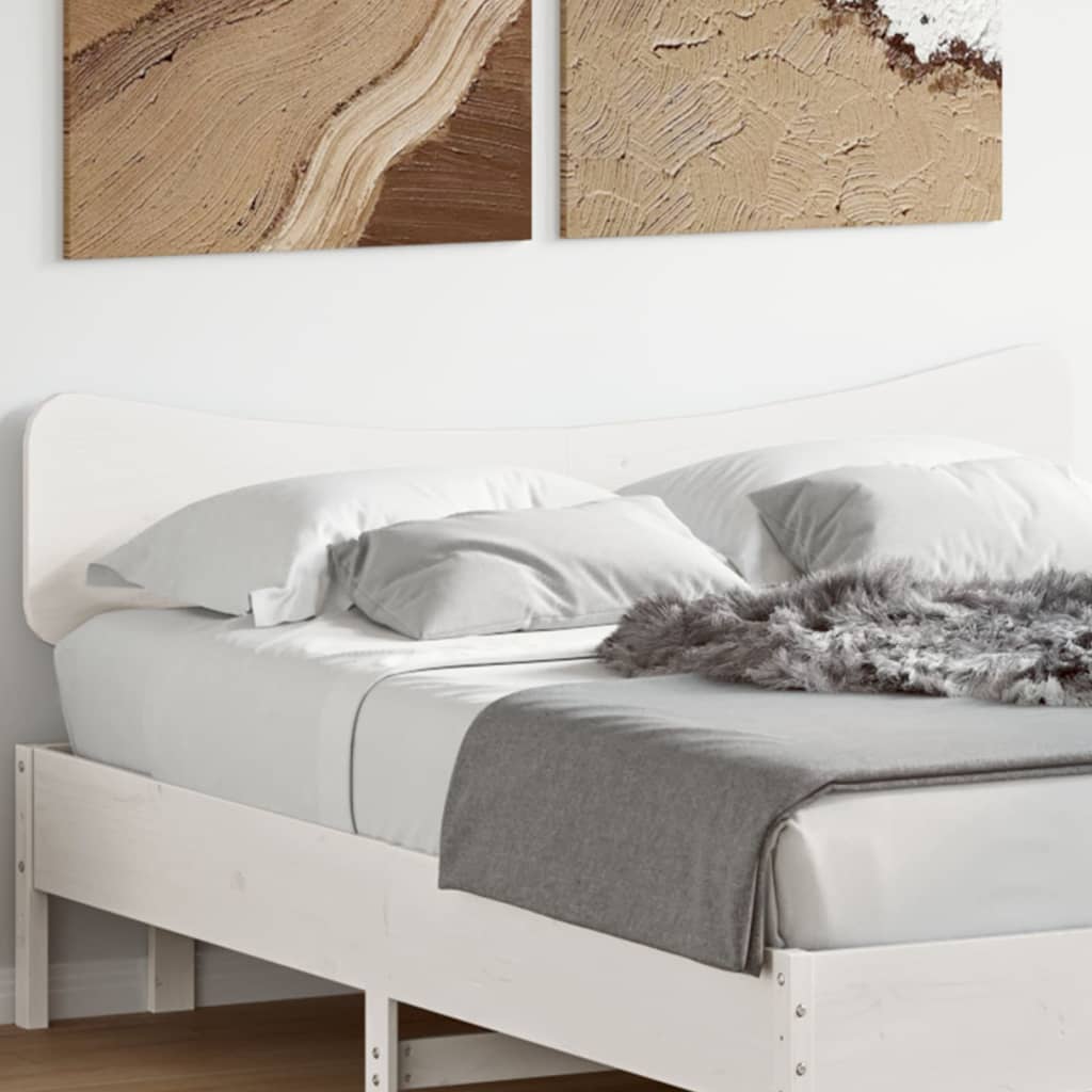 vidaXL Wezgłowie do łóżka, białe, 150 cm, lite drewno sosnowe
