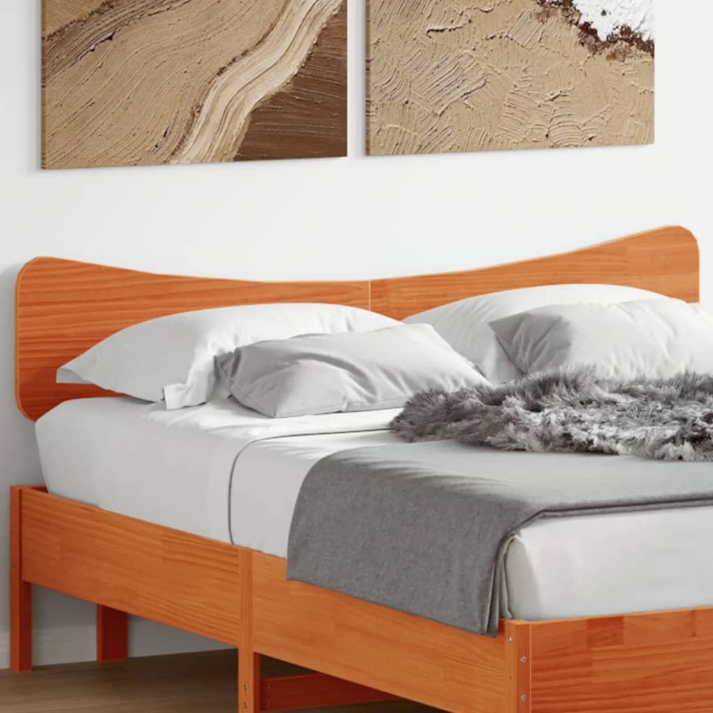 vidaXL Wezgłowie do łóżka, woskowy brąz, 150 cm, lite drewno sosnowe