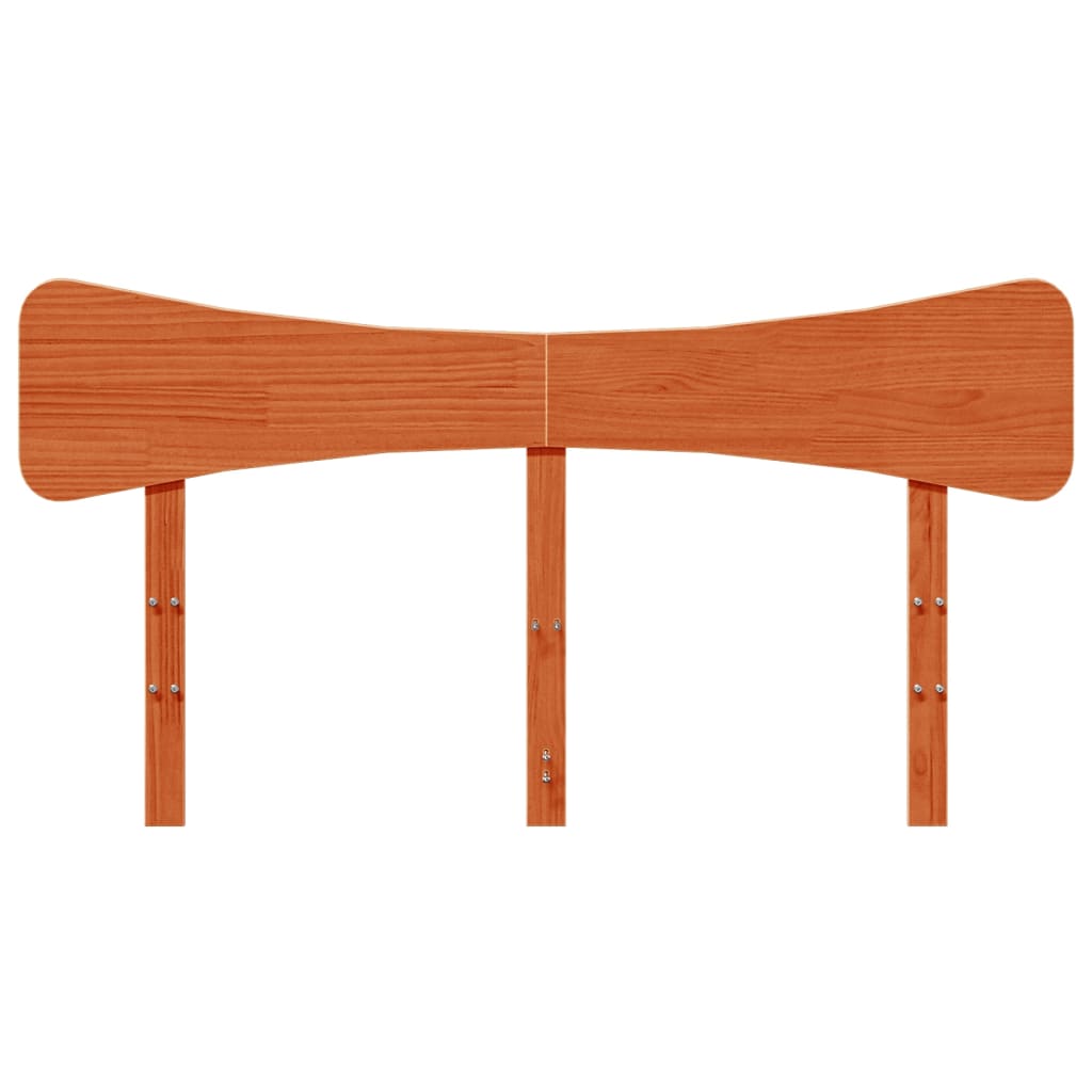 vidaXL Wezgłowie do łóżka, woskowy brąz, 140 cm, lite drewno sosnowe