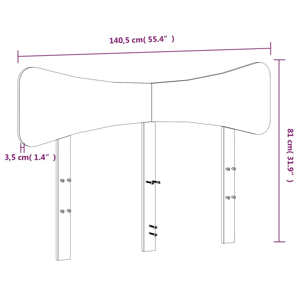 vidaXL Wezgłowie do łóżka, 135 cm, lite drewno sosnowe
