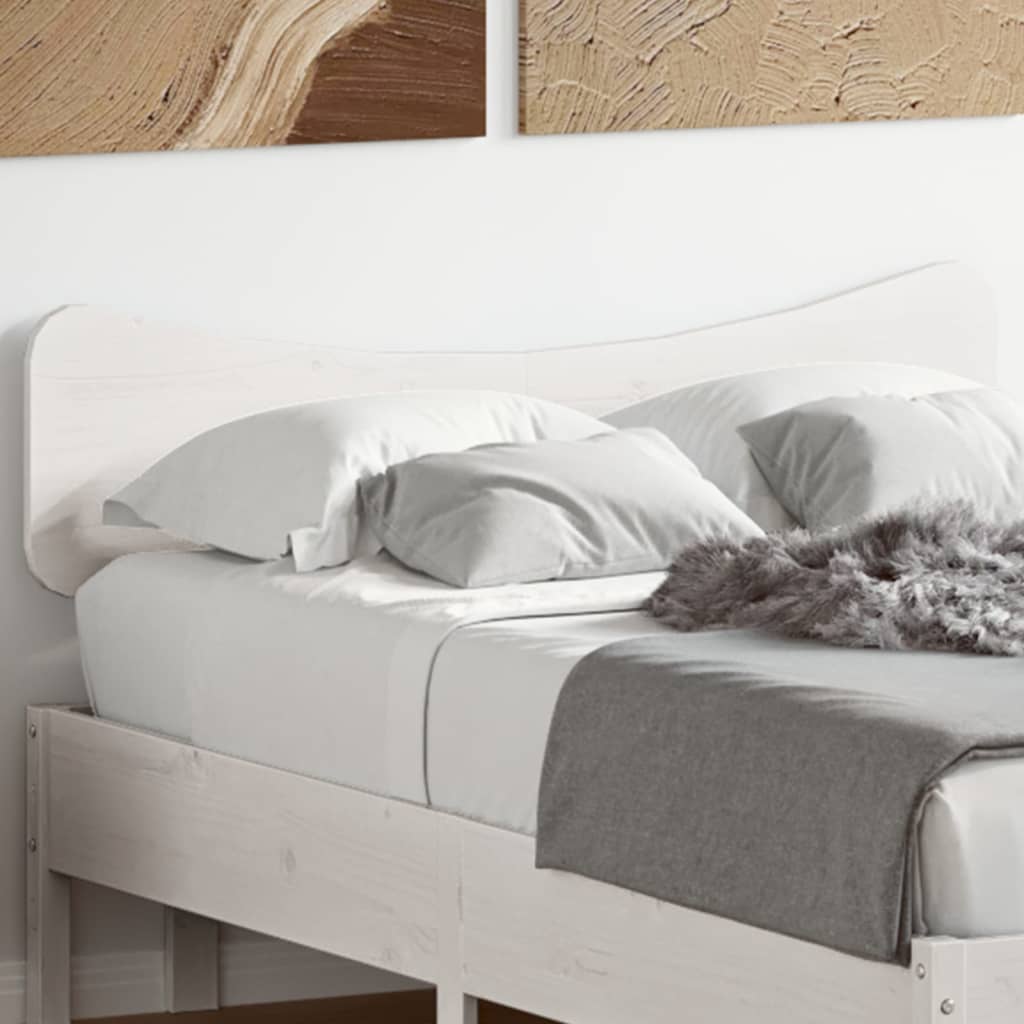 vidaXL Wezgłowie do łóżka, białe, 135 cm, lite drewno sosnowe