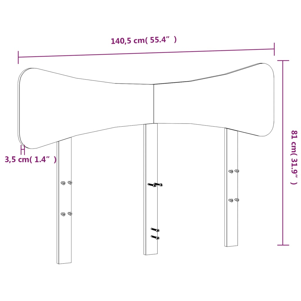 vidaXL Wezgłowie do łóżka, woskowy brąz, 135 cm, lite drewno sosnowe