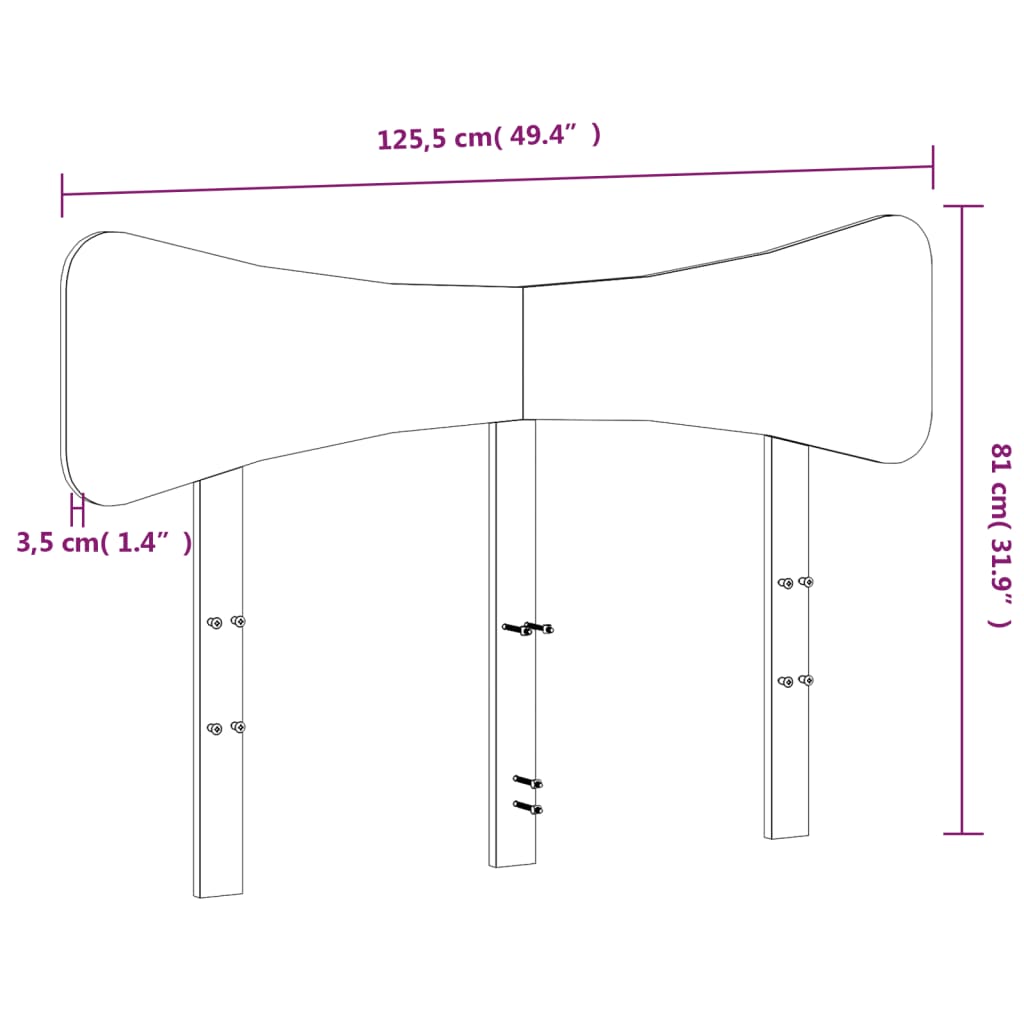 vidaXL Wezgłowie do łóżka, 120 cm, lite drewno sosnowe