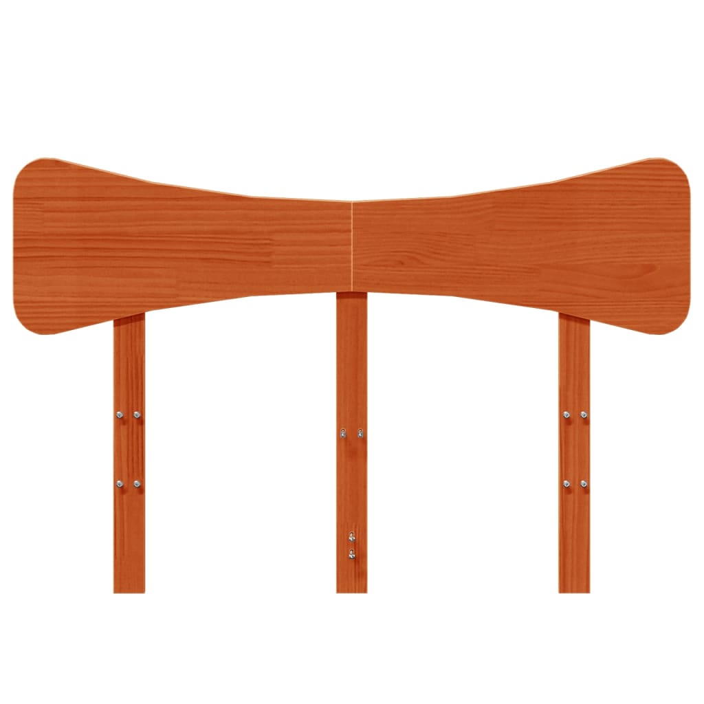 vidaXL Wezgłowie do łóżka, woskowy brąz, 120 cm, lite drewno sosnowe