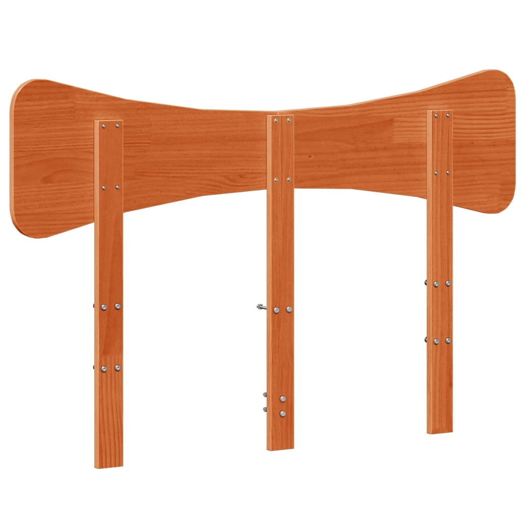 vidaXL Wezgłowie do łóżka, woskowy brąz, 120 cm, lite drewno sosnowe