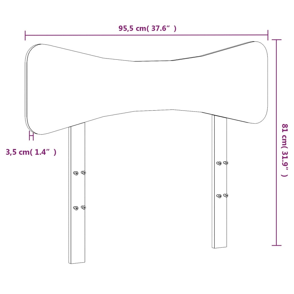 vidaXL Wezgłowie do łóżka, białe, 90 cm, lite drewno sosnowe