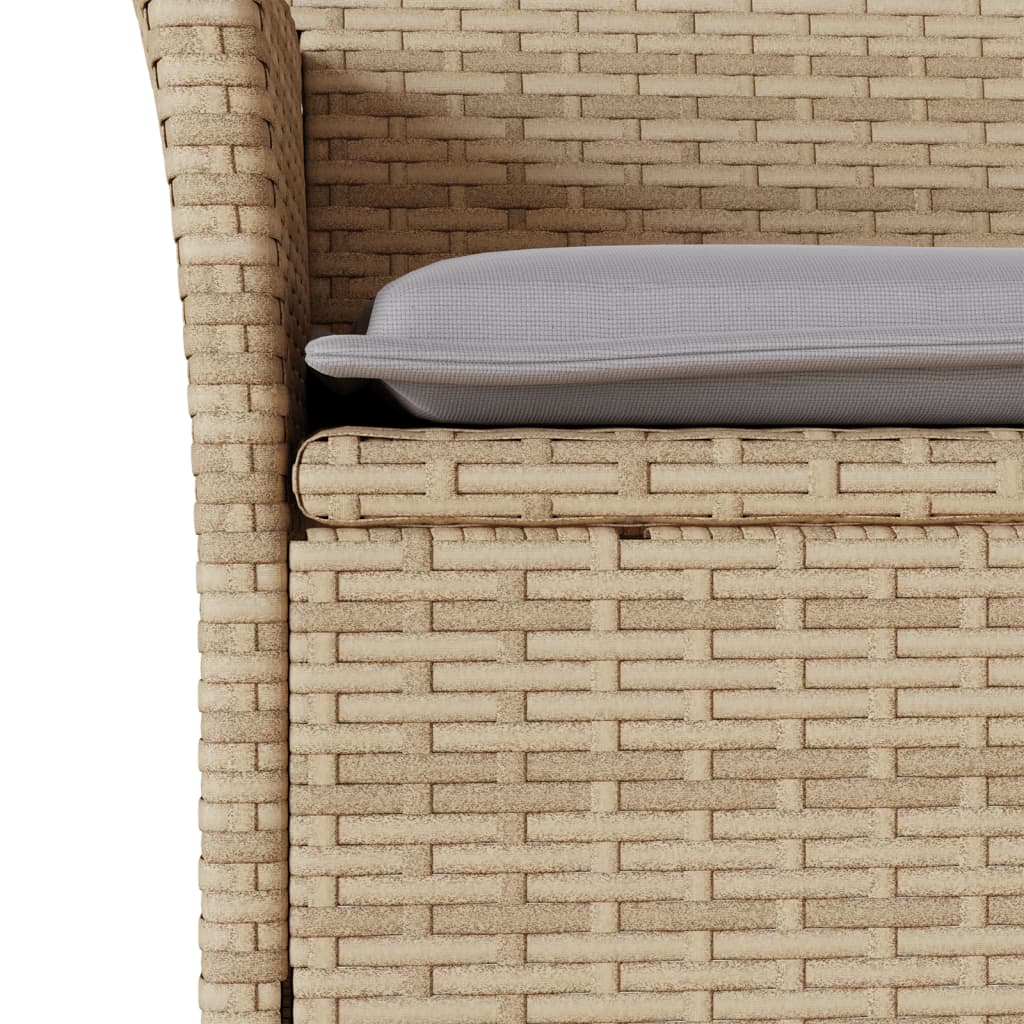 vidaXL Krzesła ogrodowe z poduszkami, 2 szt., beżowe, rattan PE