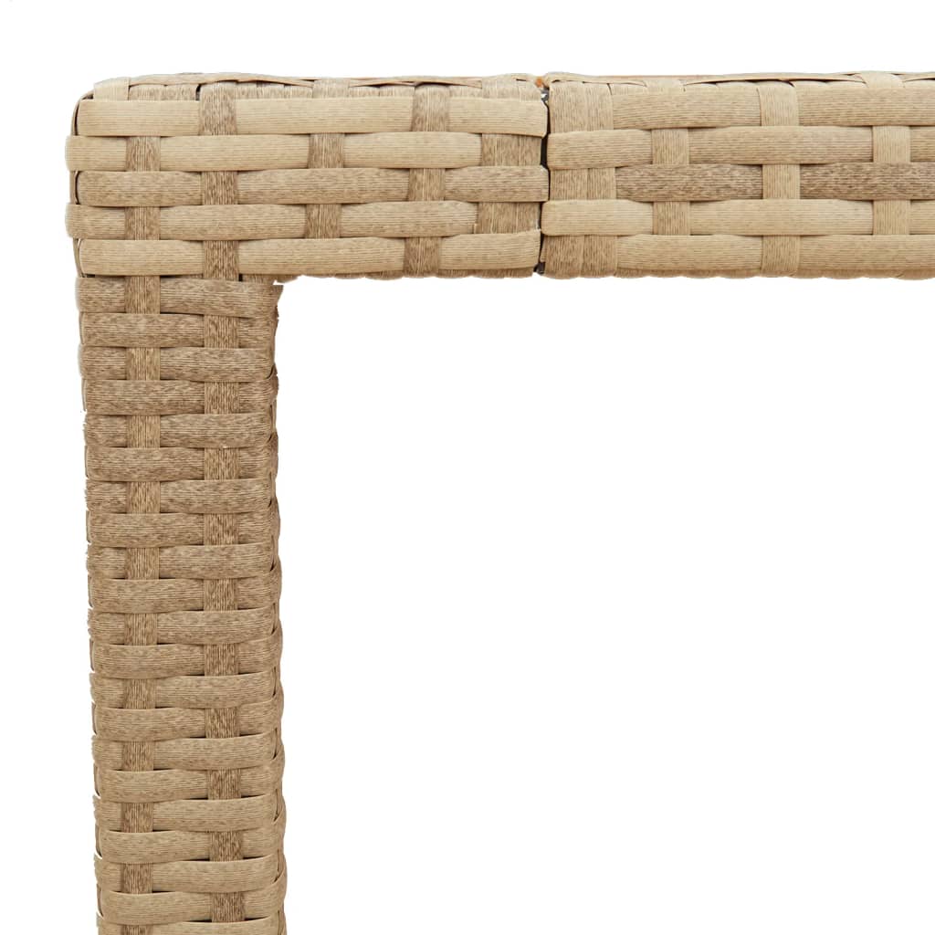 vidaXL Stół ogrodowy, beżowy, 90x90x75 cm, rattan PE i drewno akacjowe