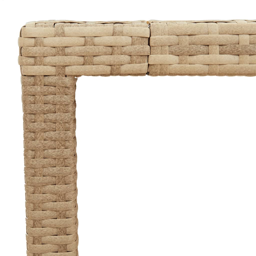 vidaXL Stół ogrodowy, beżowy 150x90x75 cm, rattan PE i drewno akacjowe