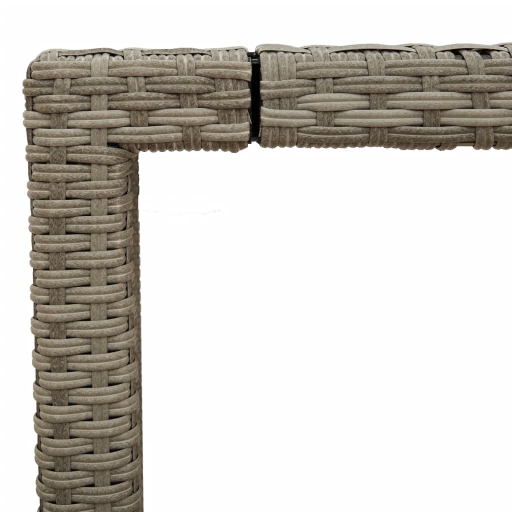 vidaXL Stół ogrodowy ze szklanym blatem, szary 190x90x75 cm, rattan PE