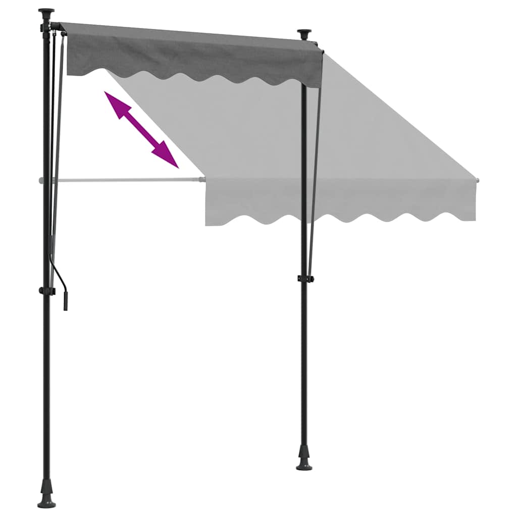 vidaXL Markiza zwijana, antracytowa, 150x150 cm, tkanina i stal