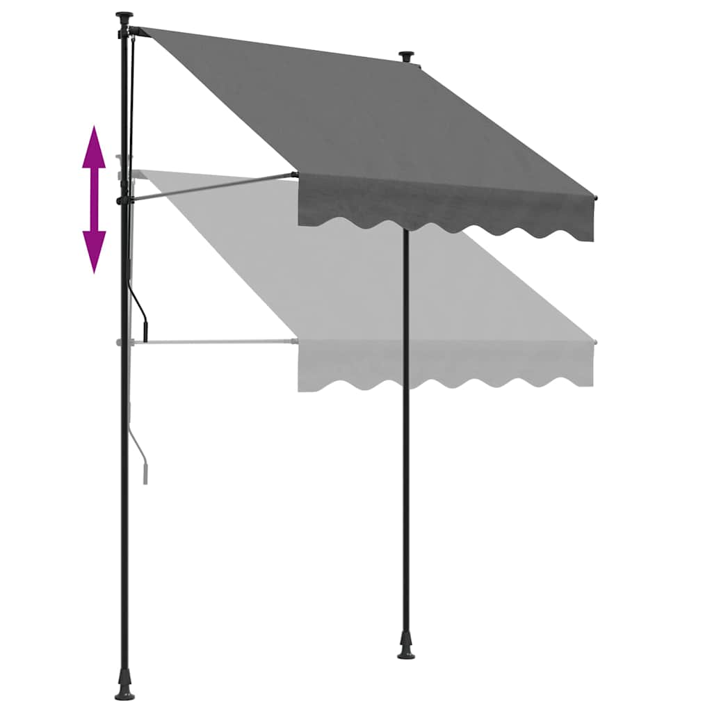 vidaXL Markiza zwijana, antracytowa, 150x150 cm, tkanina i stal