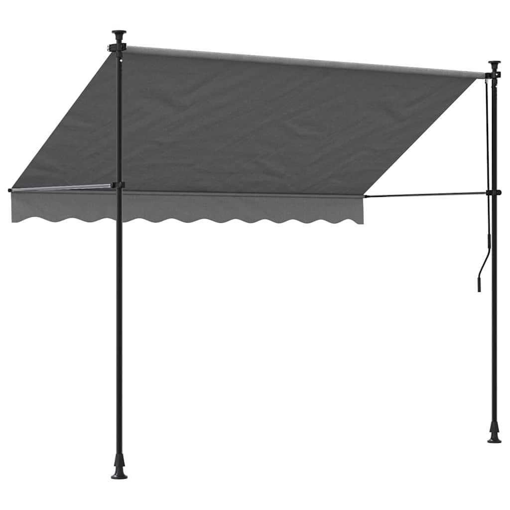 vidaXL Markiza zwijana, antracytowa, 250x150 cm, tkanina i stal