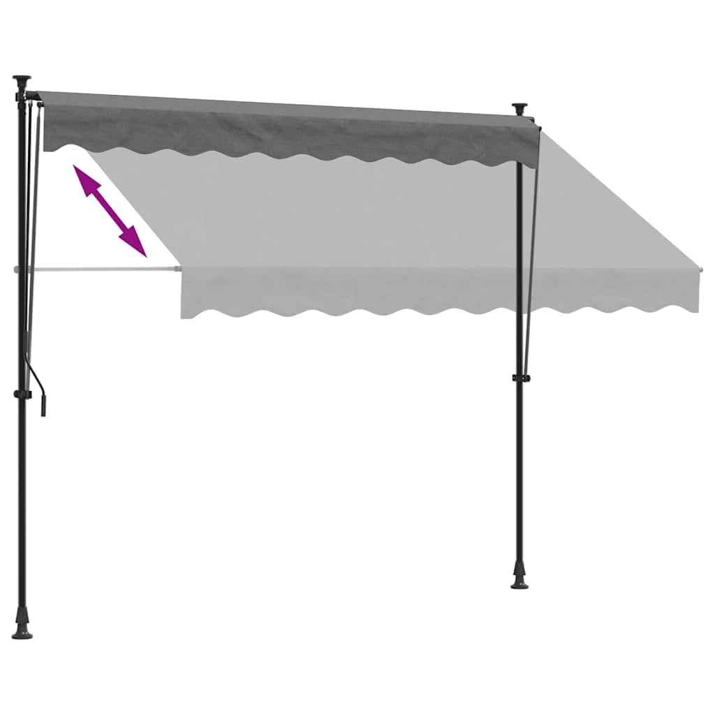 vidaXL Markiza zwijana, antracytowa, 250x150 cm, tkanina i stal