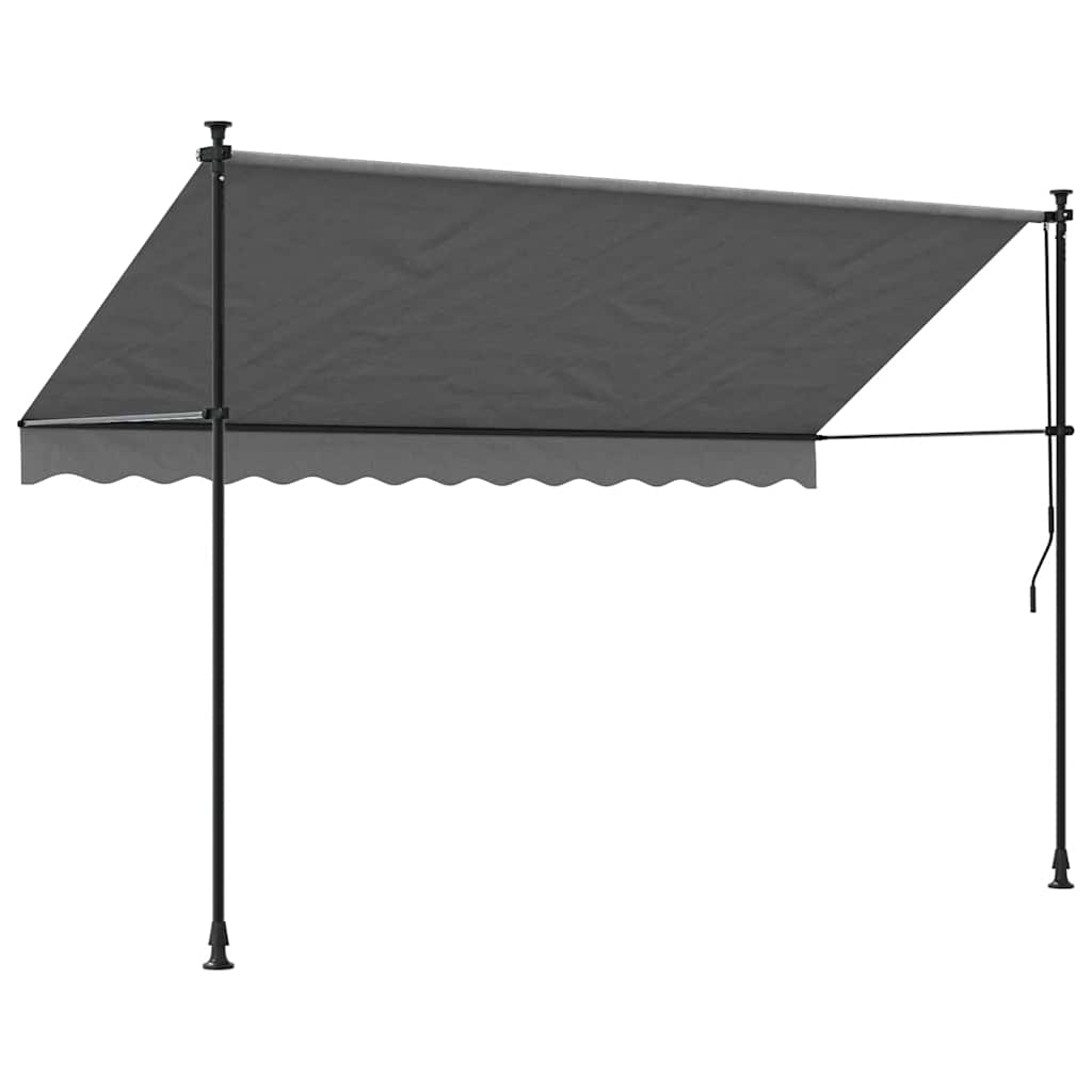 vidaXL Markiza zwijana, antracytowa, 300x150 cm, tkanina i stal