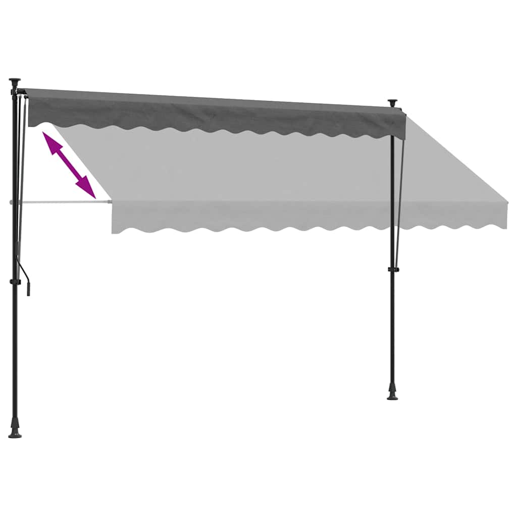 vidaXL Markiza zwijana, antracytowa, 300x150 cm, tkanina i stal
