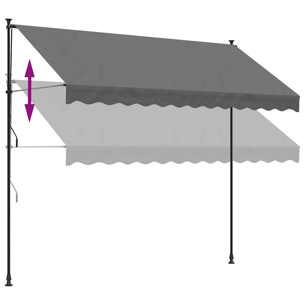 vidaXL Markiza zwijana, antracytowa, 300x150 cm, tkanina i stal