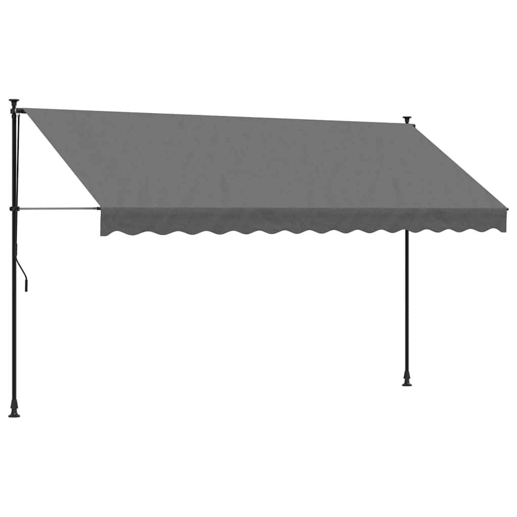 vidaXL Markiza zwijana, antracytowa, 350x150 cm, tkanina i stal