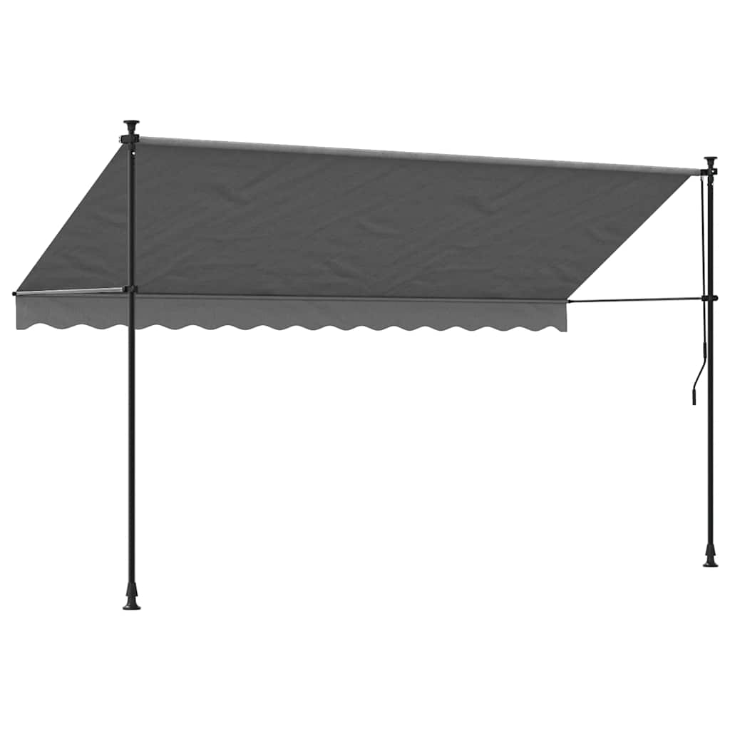 vidaXL Markiza zwijana, antracytowa, 350x150 cm, tkanina i stal