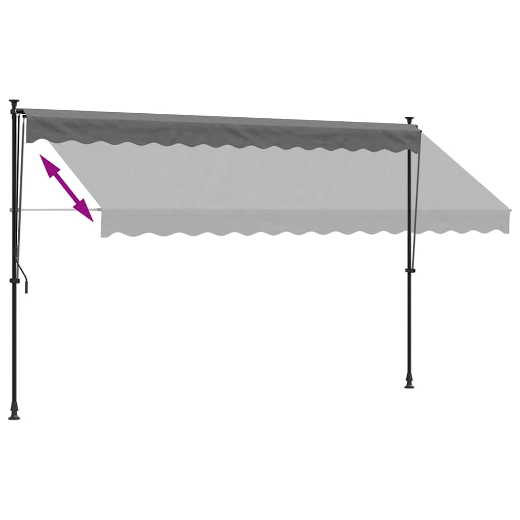 vidaXL Markiza zwijana, antracytowa, 350x150 cm, tkanina i stal