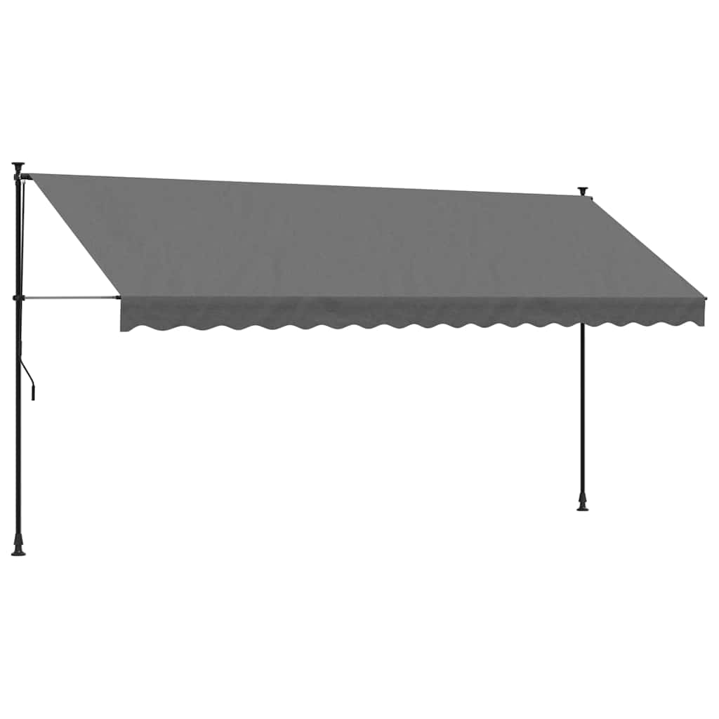 vidaXL Markiza zwijana, antracytowa, 400x150 cm, tkanina i stal