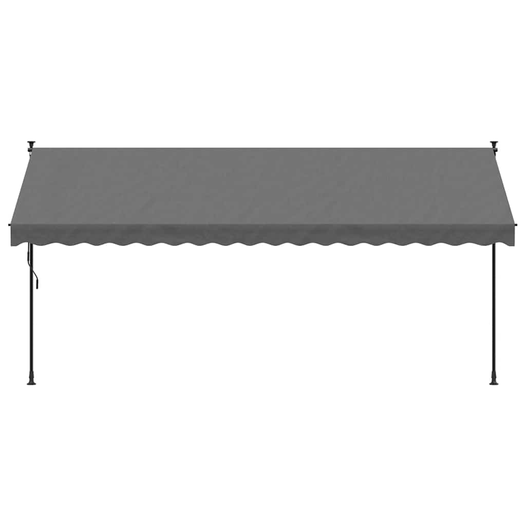 vidaXL Markiza zwijana, antracytowa, 400x150 cm, tkanina i stal