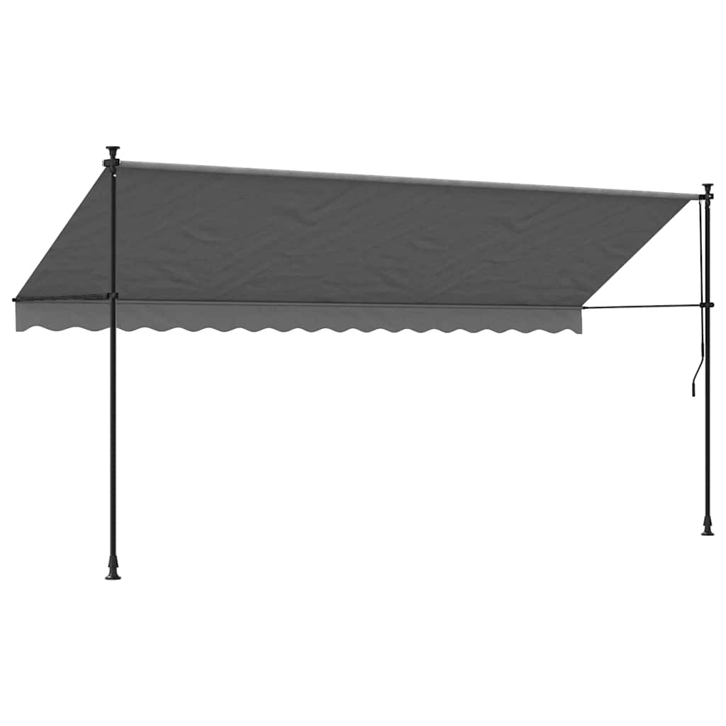 vidaXL Markiza zwijana, antracytowa, 400x150 cm, tkanina i stal
