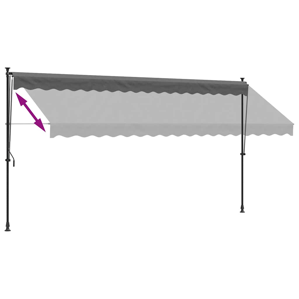 vidaXL Markiza zwijana, antracytowa, 400x150 cm, tkanina i stal