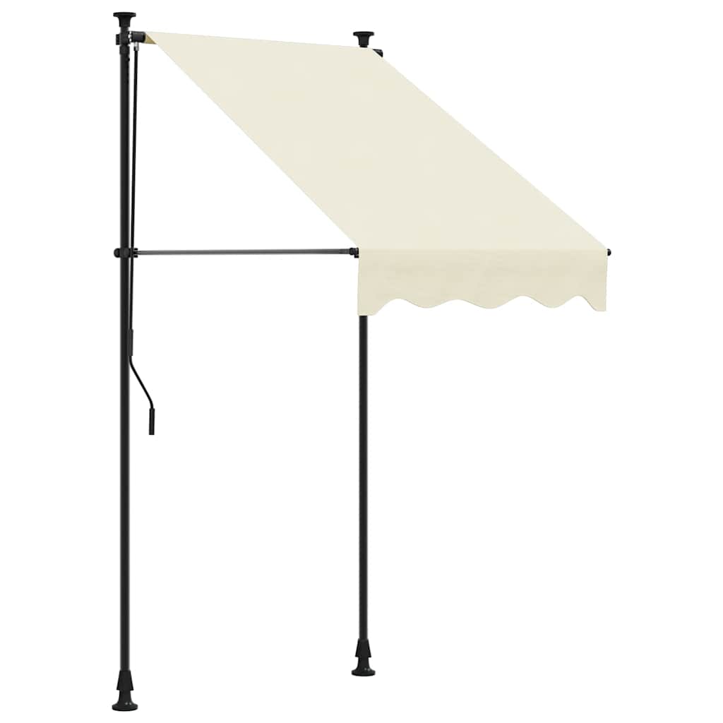 vidaXL Markiza zwijana, kremowa, 100x150 cm, tkanina i stal