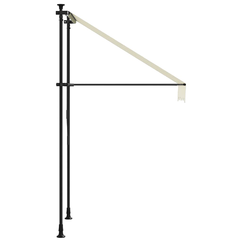 vidaXL Markiza zwijana, kremowa, 100x150 cm, tkanina i stal