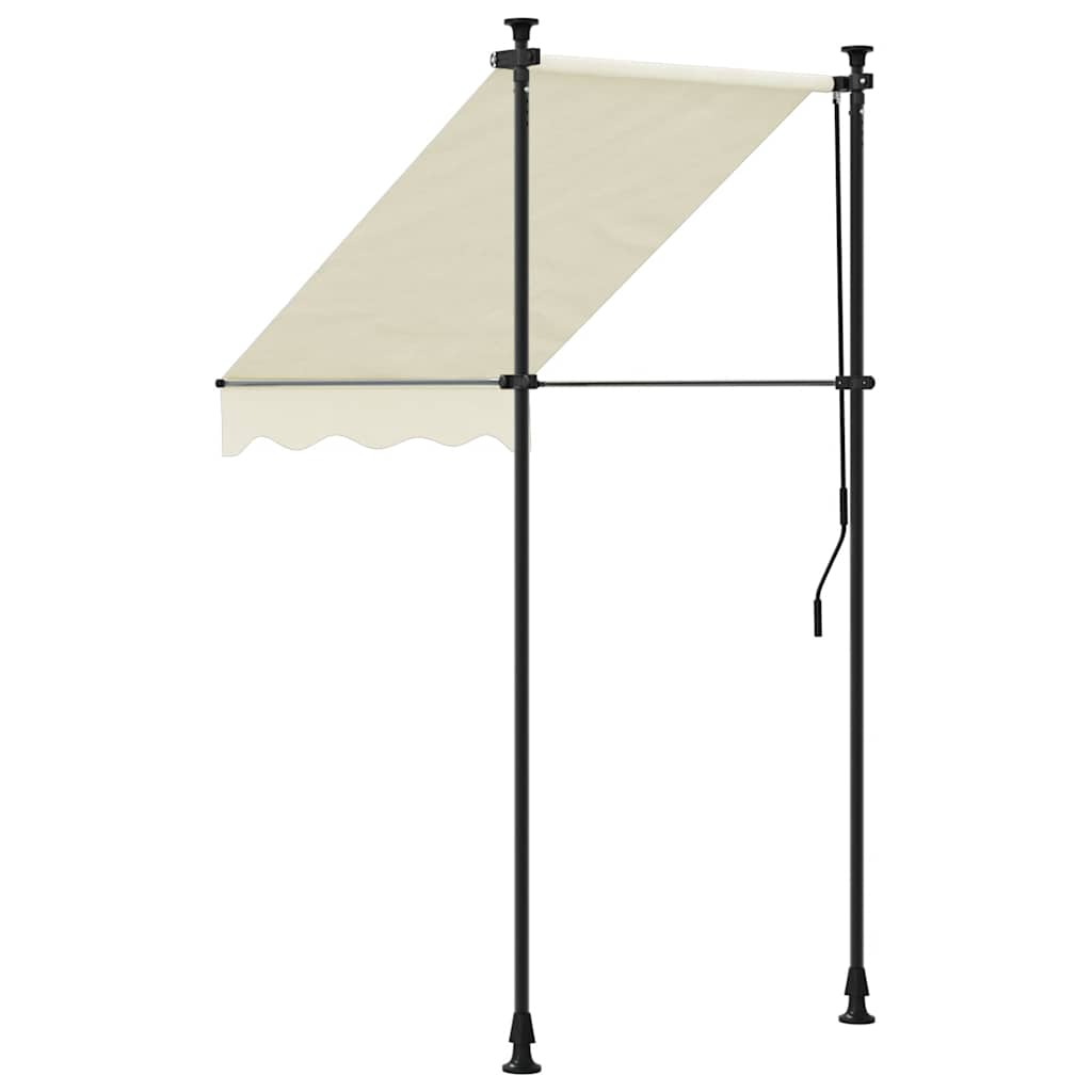 vidaXL Markiza zwijana, kremowa, 100x150 cm, tkanina i stal
