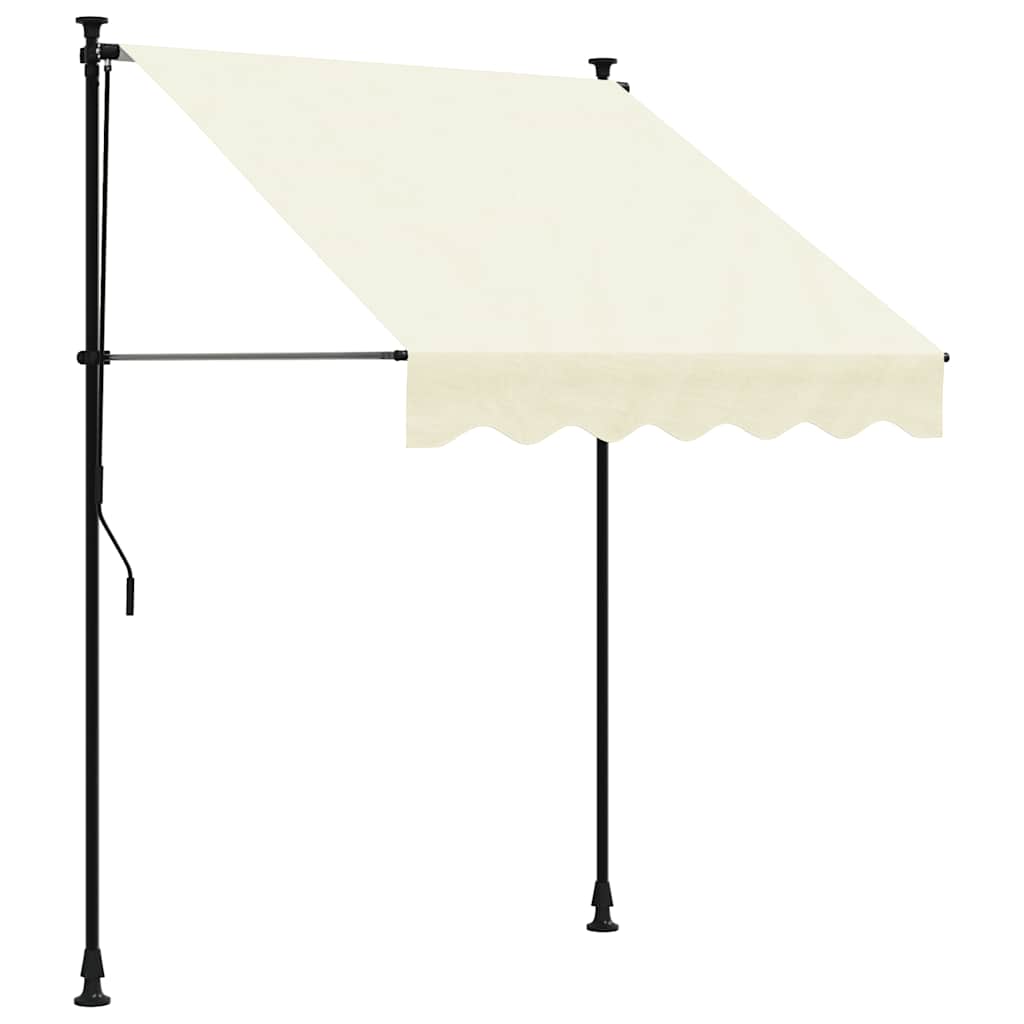 vidaXL Markiza zwijana, kremowa, 150x150 cm, tkanina i stal