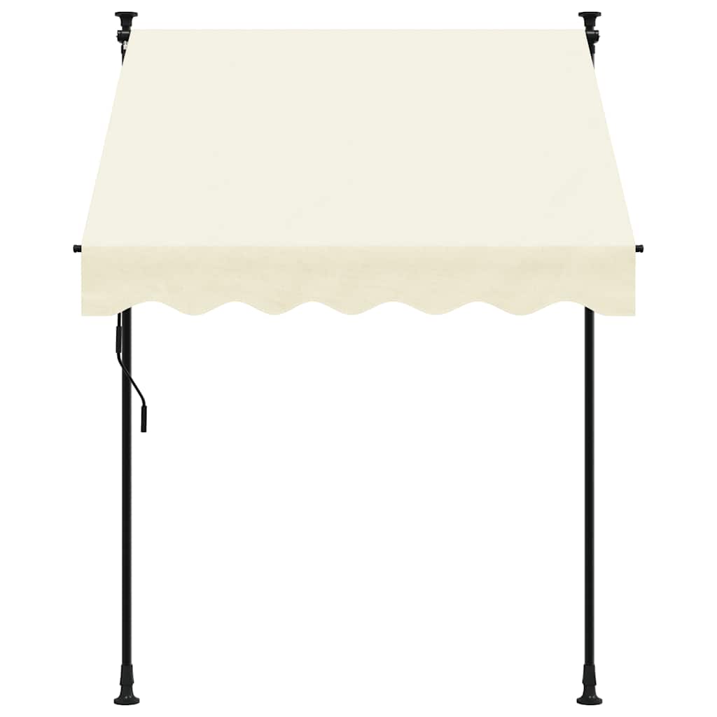 vidaXL Markiza zwijana, kremowa, 150x150 cm, tkanina i stal