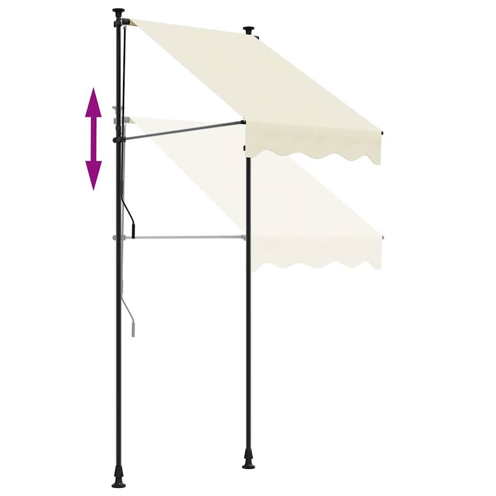 vidaXL Markiza zwijana, kremowa, 150x150 cm, tkanina i stal