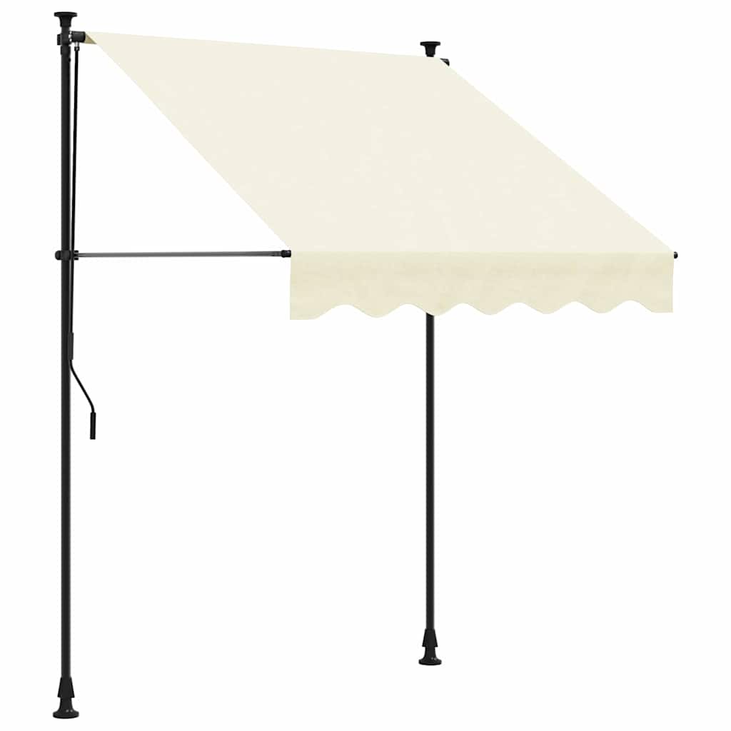 vidaXL Markiza zwijana, kremowa, 200x115 cm, tkanina i stal