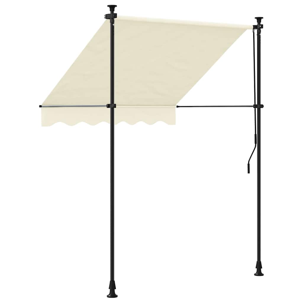 vidaXL Markiza zwijana, kremowa, 200x115 cm, tkanina i stal