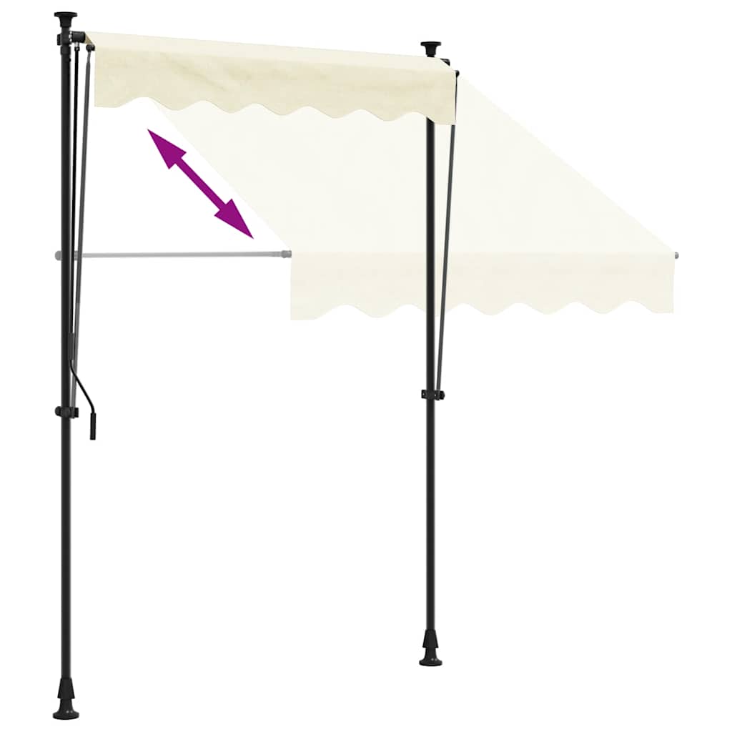 vidaXL Markiza zwijana, kremowa, 200x115 cm, tkanina i stal
