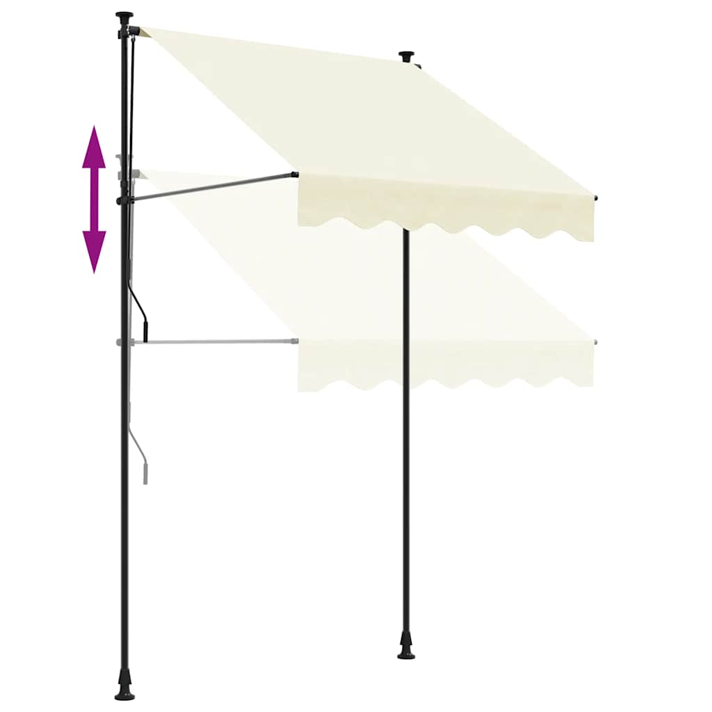 vidaXL Markiza zwijana, kremowa, 200x115 cm, tkanina i stal