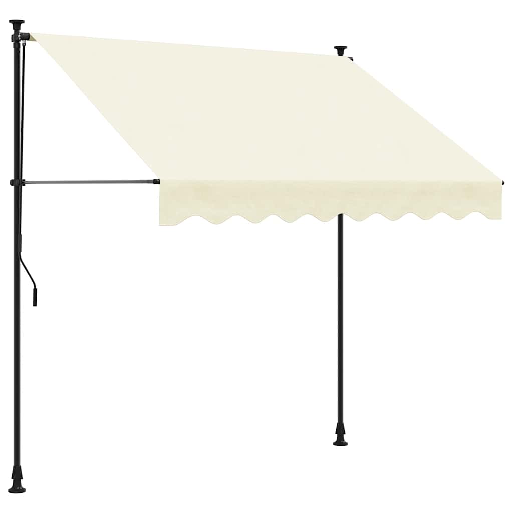 vidaXL Markiza zwijana, kremowa, 250x150 cm, tkanina i stal