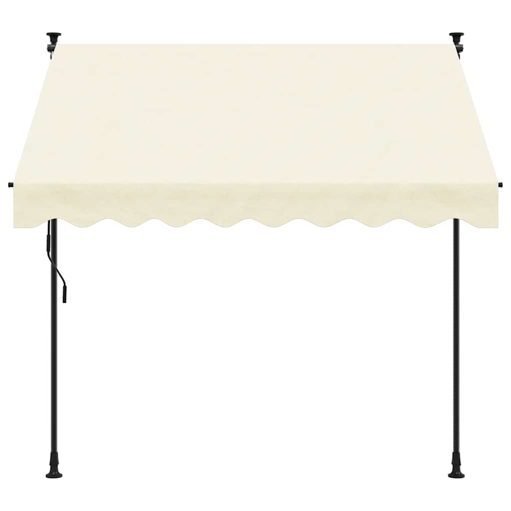 vidaXL Markiza zwijana, kremowa, 250x150 cm, tkanina i stal
